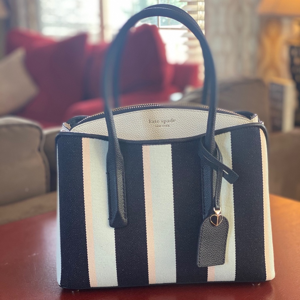 Kate Spade margaux canvas stripe medium satchel